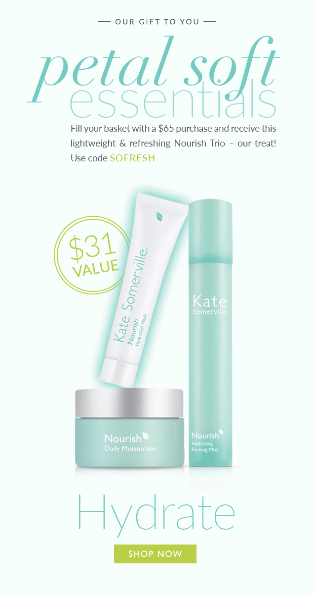 Receive a free 3-piece bonus gift with your $65 Kate Somerville purchase