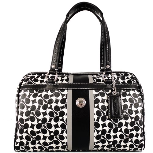 Authentic Coach Chelsea Black White Satchel Speedy Bag F15132 Coach Handbag