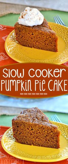 This Slow Cooker Pumpkin Pie Cake is sure to quickly become a family favorite. Moist, delicious and so wonderfully easy to prepare - straight from your slow cooker
