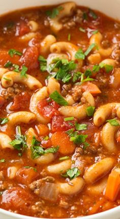 Beef and Tomato Macaroni Soup Recipe Jaclyn {Cooking Classy}