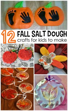 Fall salt dough ornaments and craft ideas for kids to make! (Find pumpkins, leaves, apples, turkeys, and more!)