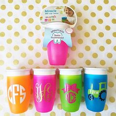 Toddler Baby sippy cup monogram initials personalized by ShopBPink