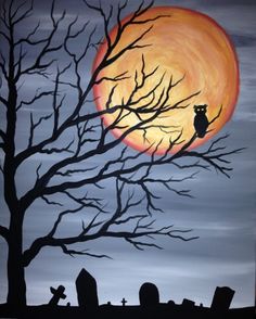 Spooky Tree Owl Oct 19 | Paint Nite @PostStAleHouse every Monday night from 6-8PM