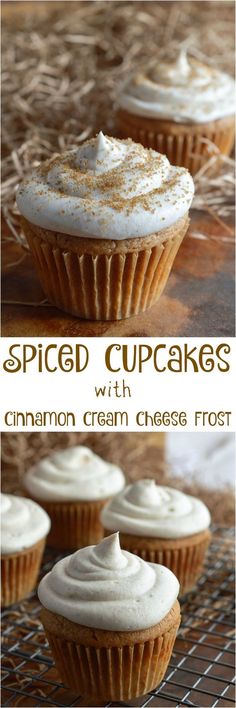 Spiced Cupcakes with Cinnamon Cream Cheese Frosting are the perfect Fall???