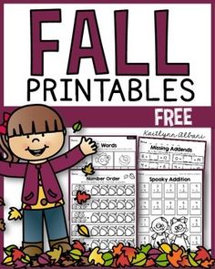 FREE FALL Math and Literacy printables for first grade!
