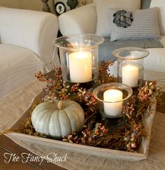 Fall decorations for coffee table