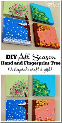 4 Seasons Canvas Art Project for Kids
