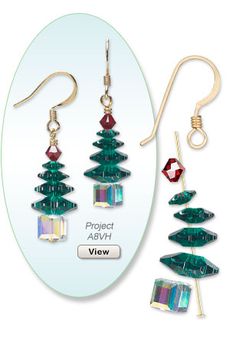 Christmas Earring Design Firemountain Gems. Lots of DIY projects with beads.