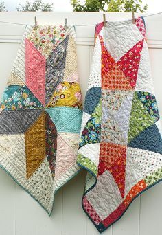 Easy DIY Star baby quilt tutorials - two versions of a simple design to make a???