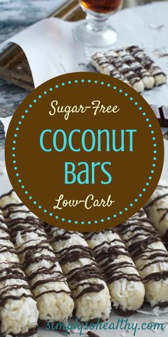 Dark chocolate spills over coconut centers to make these Low-Carb Coconut Bars a snack lovers dream! Little candy bars with no guilt???what???s not to love! Suitable for low-carb, ketogenic, Banting, diabetic and gluten-free diets