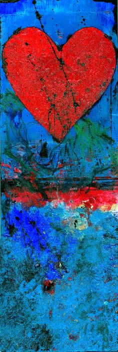 Hearts Desire ... Large contemporary abstract Mixed Media Heart art painting by Kathy Morton Stanion EBSQ via Etsy