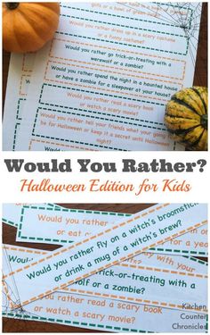 Would You Rather Halloween Edition - A fun game to play with the kids...what decision will you make. Free printable game. | Halloween with Kids | Halloween Activity | Printable Game for Kids |