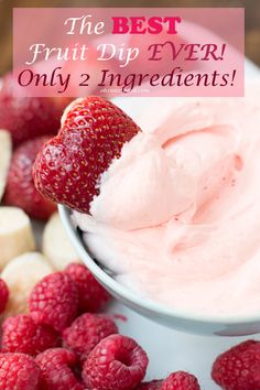 strawberry fluff fruit dip is pretty much my new obsession and it's only 2 ingredients. ohsweetbasil.com