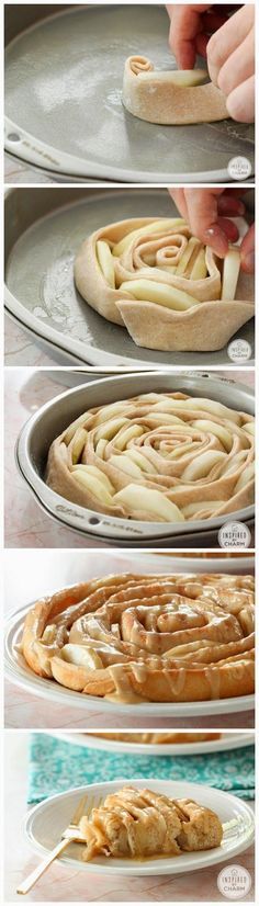 Spiral Apple Bread with Caramel Apple Glaze