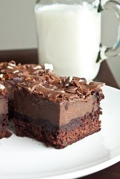 Minty Chocolate Mousse Brownies