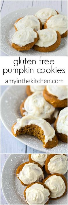 gluten free pumpkin cookies from <a href="http://amyinthekitchen.com" rel="nofollow" target="_blank">amyinthekitchen.com</a> Use egg substitute These are the BEST GF cookies! Not sandy or grainy at all, very moist. The kids loved them!!