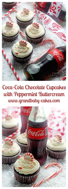 The BEST Chocolate Cupcakes with Peppermint Buttercream Made with Coca-Cola | <a href="http://Grandbaby-Cakes.com" rel="nofollow" target="_blank">Grandbaby-Cakes.com</a>