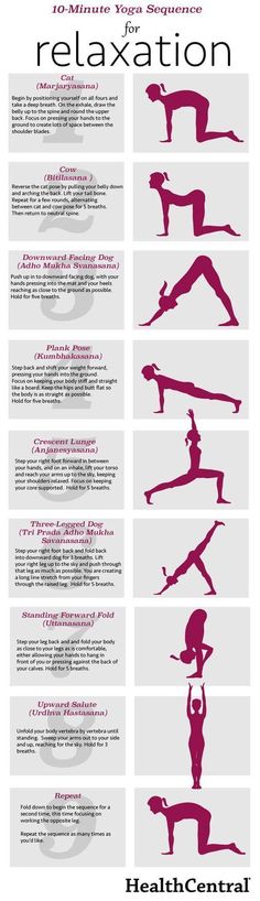 10-Minute Yoga Sequence for Relaxation (INFOGRAPHIC) - Exercise - Anxiety