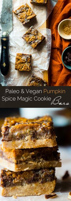 Vegan Pumpkin Spice Paleo Magic Cookie Bars - A healthier, dairy and gluten???