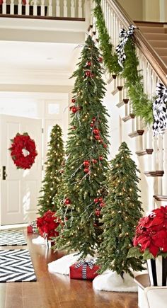 Christmas Trees - Very Stylish - I love this entrance way!
