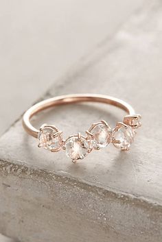 14k Gold Gemstone Bar Ring