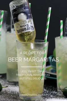 Beer Margaritas. The Best Margarita Recipes ever! From Strawberry and Blackberry to Pineapple and Coconut, you'll find a frozen cocktail perfect for party drink or a hot summer day! <a href="http://LivingLocurto.com" rel="nofollow" target="_blank">LivingLocurto.com</a>