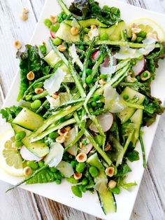 Spring Salad with Asparagus, Goat Cheese, lemon and Hazelnuts by???