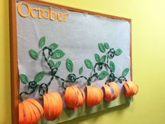 This was my October bulletin board. The leaves have the names of people with birthdays in the month of October.
