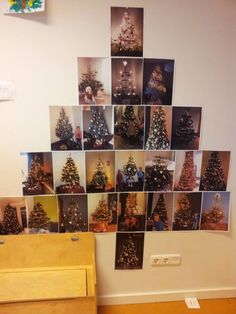 Een leerkracht liet al haar kleuters een foto van hun kerstboom thuis meenemen en maakte van al die foto&#39;s weer ????n grote kerstboom! Hoe leuk is dat (en denk eens aan al die wiskunde die in deze activiteit verborgen zit)!