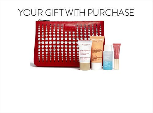 Receive a free 5- piece bonus gift with your $75 Clarins purchase
