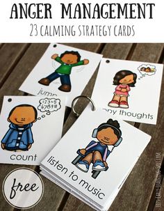 These free cards are great for talking to kids about calming themselves. Let them pick their favorite strategies to try!