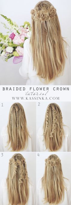 braided flower crown hair tutorial