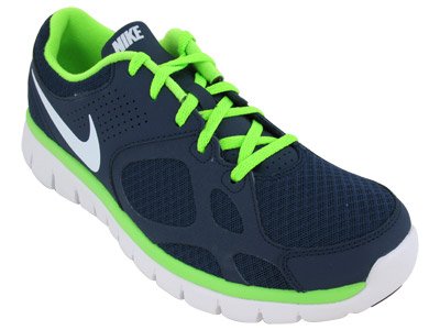 Nike Men's NIKE FLEX 2012 RN RUNNING SHOES 9.5 (LIGHT MIDNIGHT/WHT/ELCTRC GRN) Nike Flex
