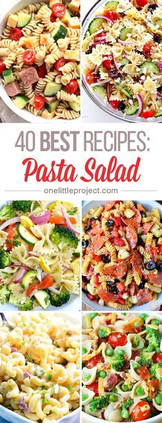 These pasta salad recipes look AMAZING! I had no idea there were so many different options, but they all look delicious! So great for a barbecue or potluck!