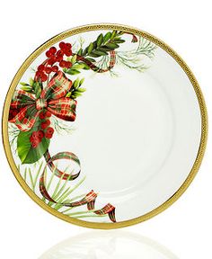 Charter Club Dinnerware, Holly Berry Round Collection - Fine China - Dining &amp; Entertaining - Macy&#39;s
