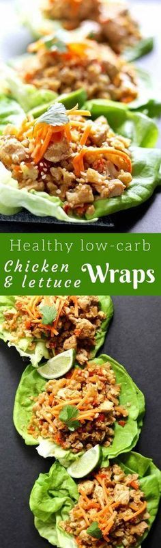 Healthy Chicken Lettuce Wraps ??? These low-carb chicken wraps really hit the spot when you want something light and healthy but filling {Gluten-Free, Clean Eating, Dairy-Free}.