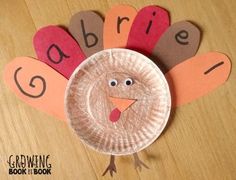 learning your name feather turkey activity from <a href="http://growingbookbybook.com" rel="nofollow" target="_blank">growingbookbybook...</a>