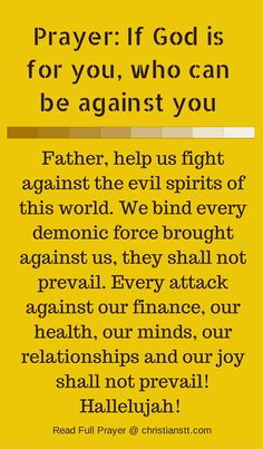 Prayer - If God is for you, who can be against you. Spiritual Warfare Prayers.