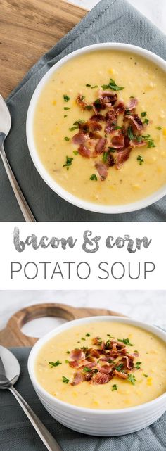 A delicious Bacon Potato Soup which is ready in 20 minutes.