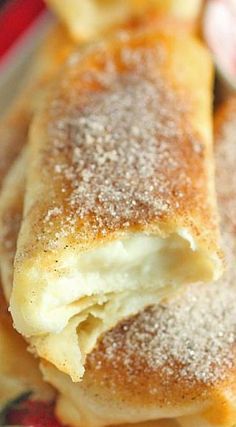 Fried Cheesecake Roll Ups. I&#39;ll leave out the vodka and maybe drizzle caramel sauce instead of the strawberry :-)