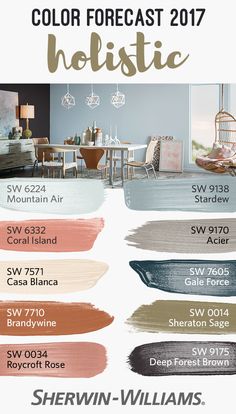 In pursuit of the elusive ideal, we turn to holistic, one of four palettes from our 2017 Color Forecast. Inspired by the intersection of luxury goods and fair trade goodness, this palette relies on arctic neutrals, blush roses and wild browns like Coral Island SW 6332, Brandywine SW 7710 and Stardew SW 9138.