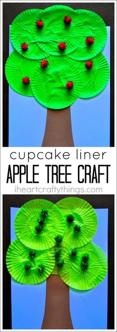 My toddler and I have been learning all about apples this week and we made this simple Cupcake Liner Apple Tree Craft to along with all the fun books we??e been reading. They are so easy and fun to make! HOW TO MAKE A CUPCAKE LINER APPLE TREE CRAFT Supplies you will need: light blue ??   >              