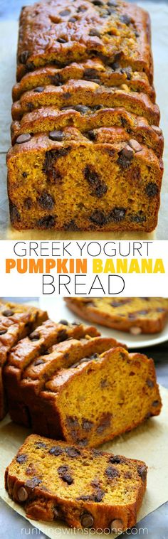 Greek Yogurt Pumpkin Banana Bread -- made without butter or oil, but so soft and tender that you'd never be able to tell! A healthy and delicious snack! || <a href="http://runningwithspoons.com" rel="nofollow" target="_blank">runningwithspoons...</a> <a class="pintag searchlink" data-query="%23pumpkin" data-type="hashtag" href="/search/?q=%23pumpkin&rs=hashtag" rel="nofollow" title="#pumpkin search Pinterest">#pumpkin</a> <a class="pintag searchlink" data-query="%23banana" data-type="hashtag" href="/search/?q=%23banana&rs=hashtag" rel="nofollow" title="#banana search Pinterest">#banana</a> <a class="pintag" href="/explore/fall/" title="#fall explore Pinterest">#fall</a>