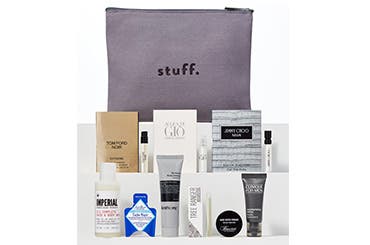 Receive a free 9-piece bonus gift with your $75 men's grooming purchase purchase