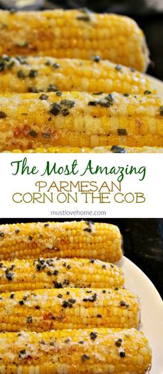 Fresh and crunchy, Parmesan Chive Corn on the Cob is the classic side dish recipe - hot and buttery for your next BBQ - Grilled or baked, it is perfect served with ribs and chicken.