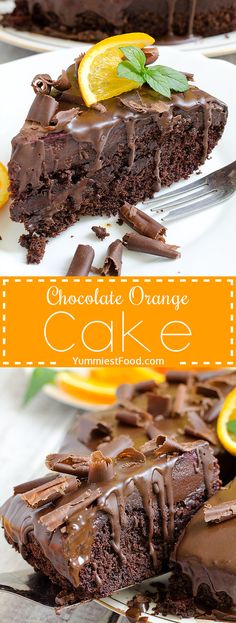 Chocolate Orange Cake - Real chocolate madness and perfect cake for chocolate lovers! Chocolate Orange Cake is moist, rich, flavorful, delicious and simply gorgeous!