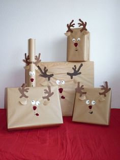 paper bag wrapping, I knew my mother was ahead of her time. Only she didn&#39;t do the reindeer part. Oh...poor baby.