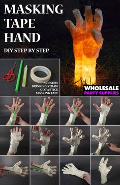 Create a spooky hand decoration or luminaries for Halloween with our???