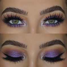 Purple Eye Makeup Look for Green Eyes