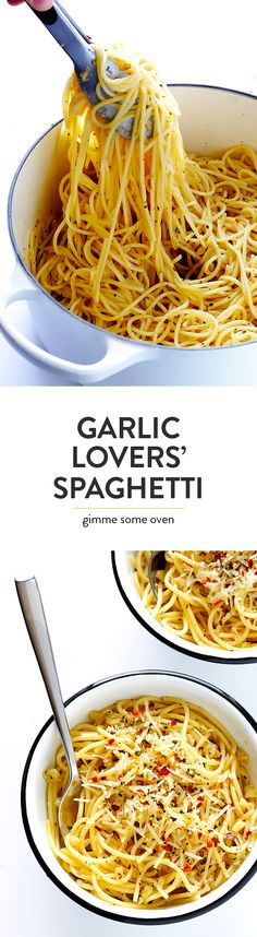 This Garlic Lovers??? Spaghetti is quick and easy to make, it???s packed with simple and ultra-garlicky Italian flavors, and it???s absolutely delicious. | <a href="http://gimmesomeoven.com" rel="nofollow" target="_blank">gimmesomeoven.com</a>